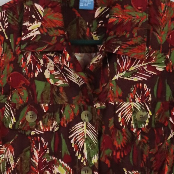 Koret Button Up Leaf Pattern Soft Shirt Sz. S - Picture 2 of 9